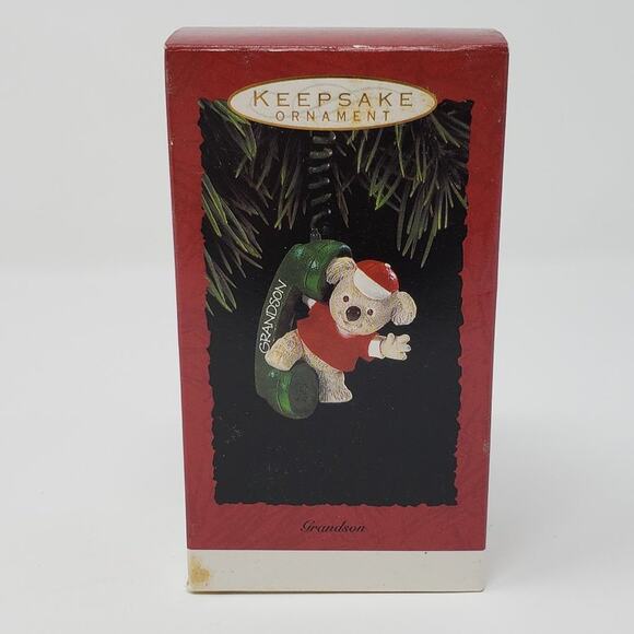 1993 Hallmark Grandson Handcrafted Keepsake Holiday Christmas Ornament. - Picture 1 of 5
